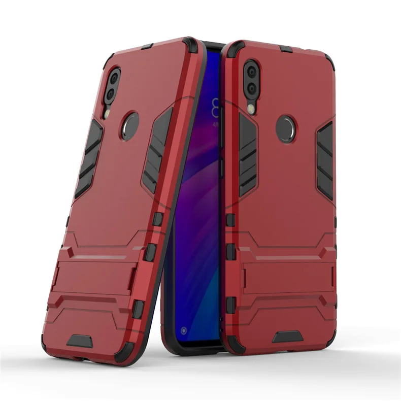 

2 in 1 Shockproof Armor Phone Case for Xiaomi Redmi 7 Stand Back Protection Cover For Redmi Note 7