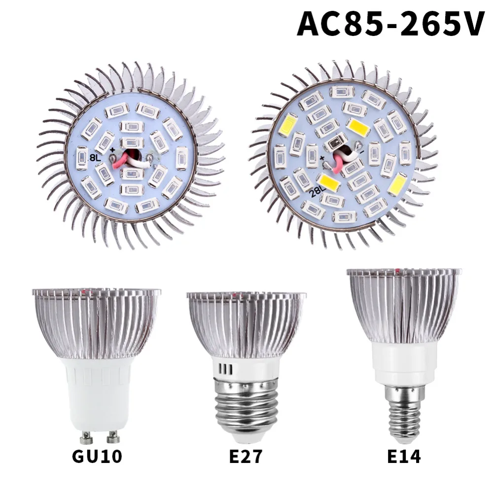 Полный спектр cfl светодиодный Grow светильник Лампада E27 E14 MR16 GU10 110V 220V комнатное растение лампы цветущие растения Гидропоника Системы ИК УФ сад