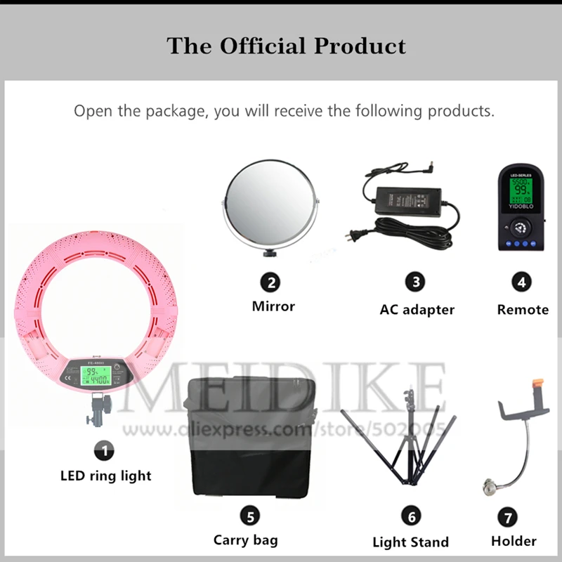  96W Yidoblo FE-480II Bio-color Adjustable Ring Light Makeup beauty LED Ring Lamp Photographic broad - 32867961660