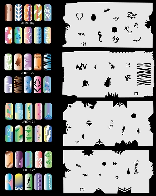 Colopaint пользовательские Аэрограф Дизайн ногтей набор трафаретов 9 с 20 Трафарет