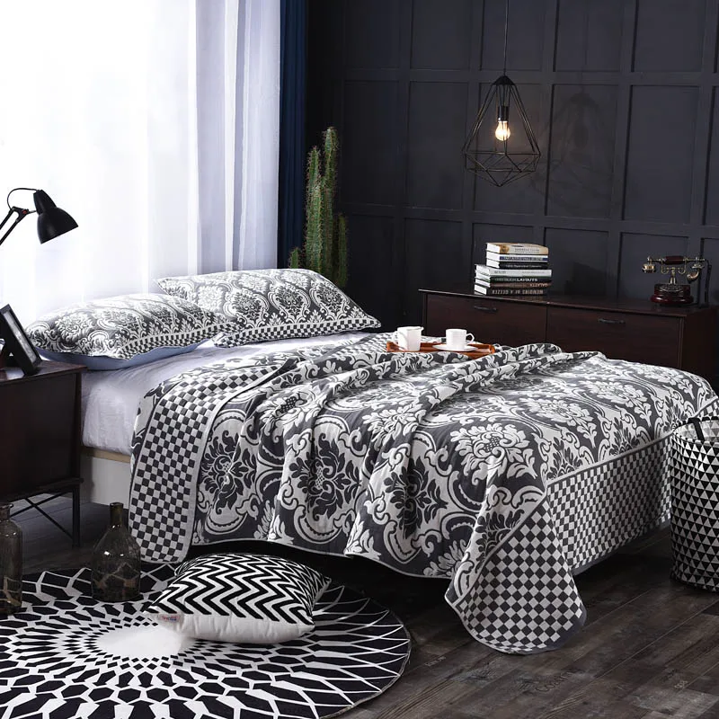 

European Syle Flower Printing Color Quilt Blanket Cotton Decorative Soft Plane Sofa Beds Travel Towel Home Textile 1 PC