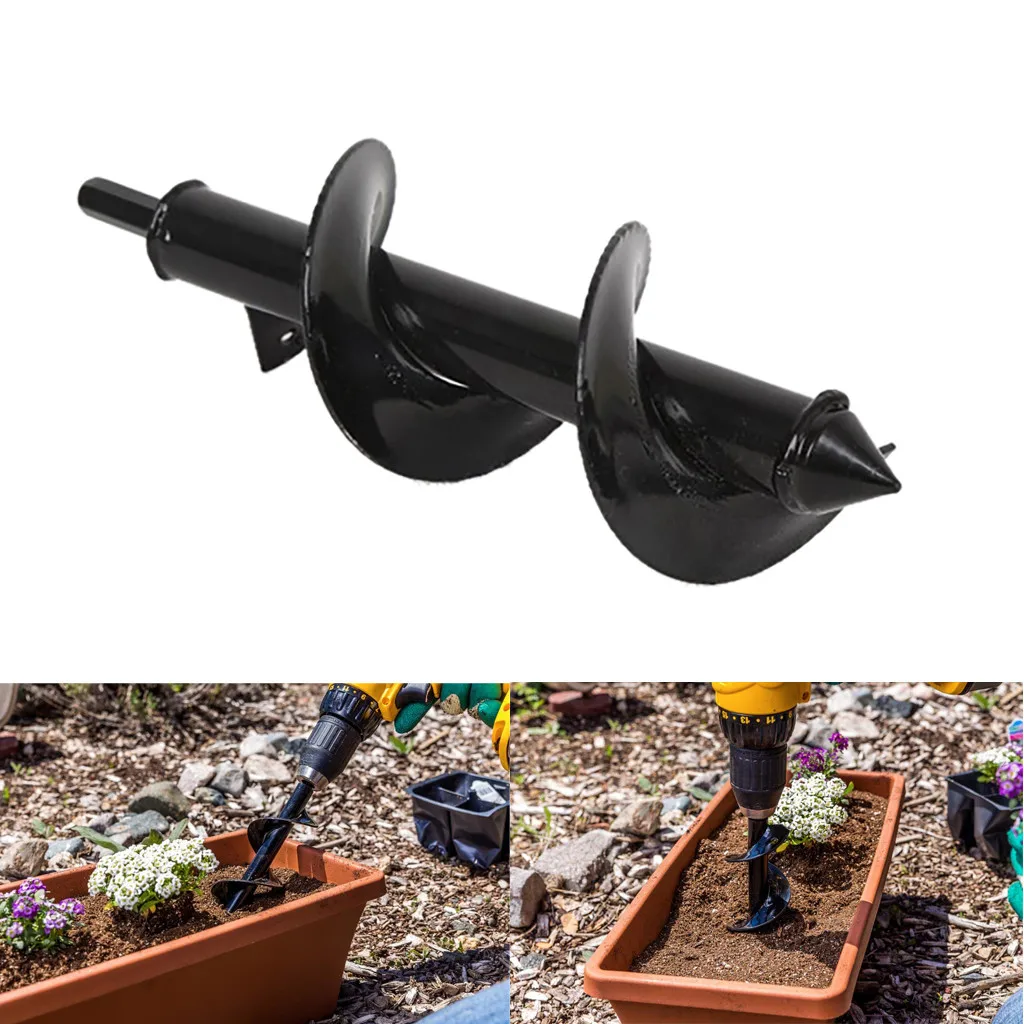 

9" Planter Garden Auger Spiral Drill Bit Planting Hole Digger Drill Bit earth augers parts garden tool part d90416