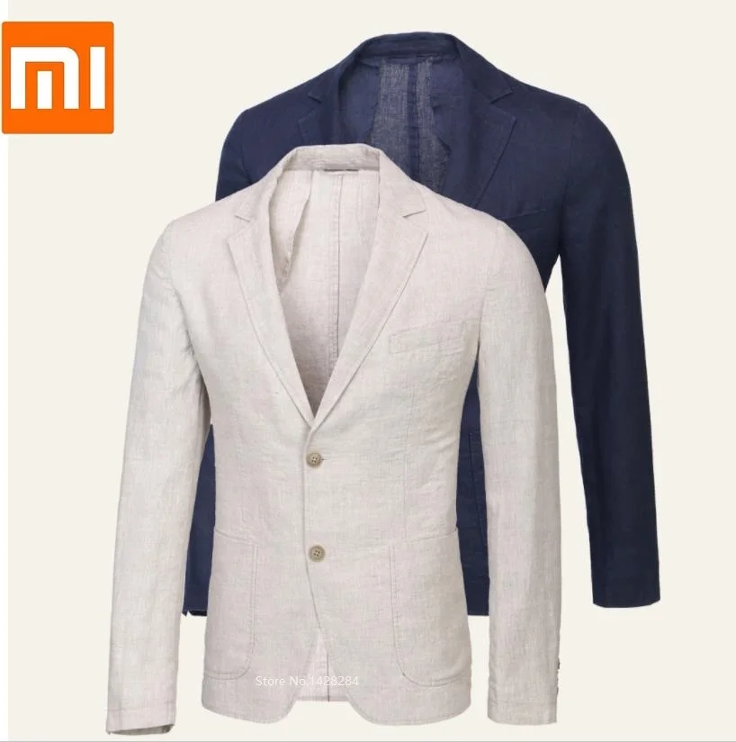 

Xiaomi youpin Proease man 100% linen breathable slim suit Natural linen Shu Shuang Summer Men Slim Business Formal Dress