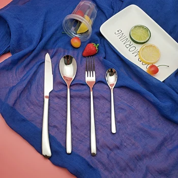 

Hot Sale 4 pcs Silver Moonlight Dinnerware Stainless steel Knife Fork Spoon Cutlery Kitchen Food Tableware Flatware Dining Set