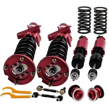 

Fully Coilovers Suspension Shock Absorber for Ford Mustang 2005-2014 Adj. Ways adjustable Damper Spring Red Coilovers