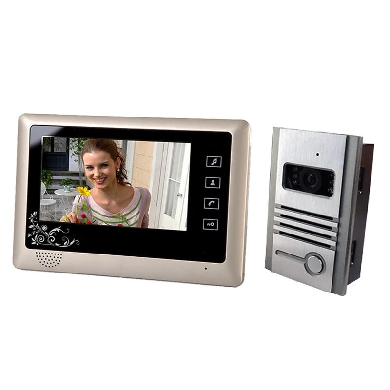 

7 Inch Wired Video Door Phone Doorbell Video Entry System Intercom Kit with 1 Camera 1 Monitor Support Night Vision