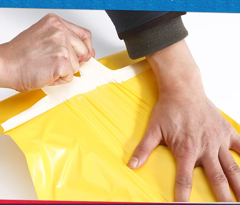 Почтовая упаковка полиэтиленовый почтовый пакет полиэтиленовый пакет курьером конверт матовый светильник желтый оптом самоклеющиеся принадлежности