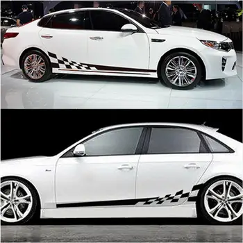 

Body 2Pcs Stripes Car Graphic Vinyl Decal 200*25cm DIY Door Waterproof