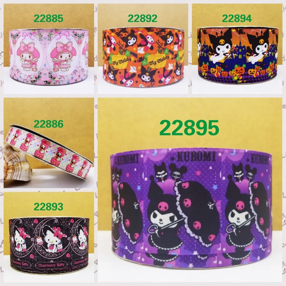 

Cartoon printed grosgrain ribbon ,satin ribbon 10 yards . 22885-