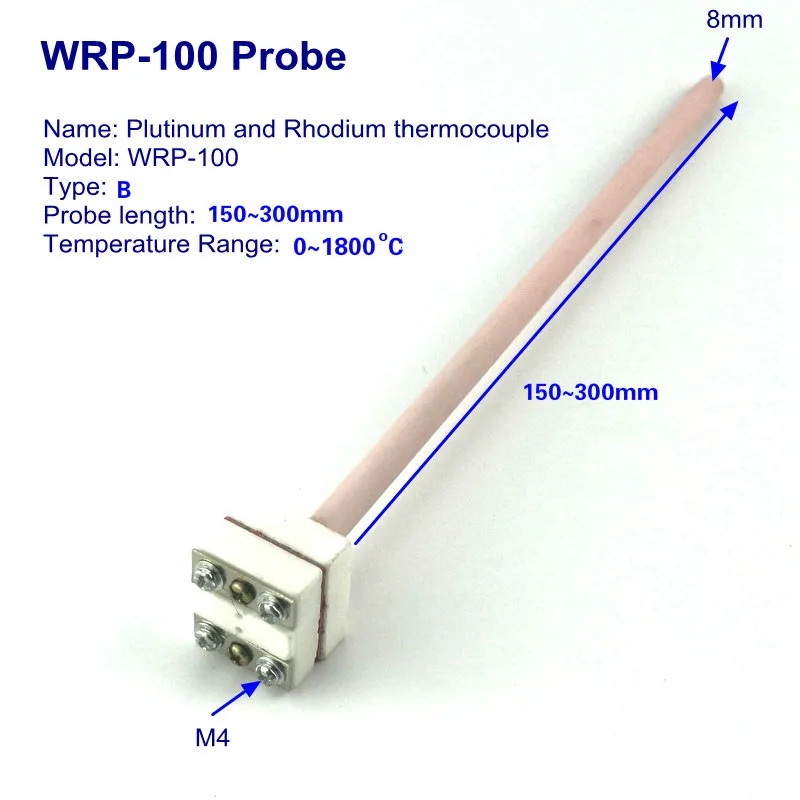 S тип B Тип WRP-100 Платиновый родий термопары Датчик температуры 1350 1800 градусов Цельсия высокая точность - Цвет: B