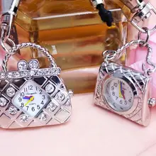 Женские сумки, часы с бриллиантовым узором для девушек, сумка через плечо, Роскошные карманные часы с брелком или цепочкой