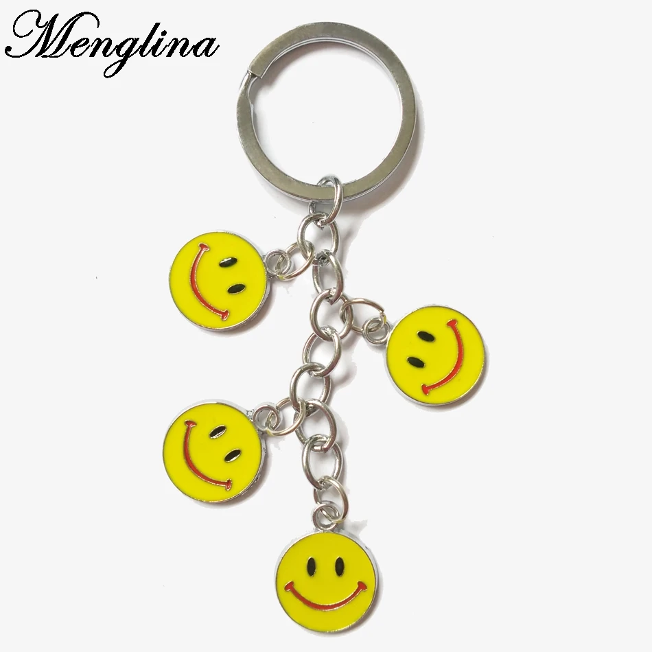 Buy Menglina Fashion Enamel Metal Emoji Keychain Cute Smile Face Expression Key