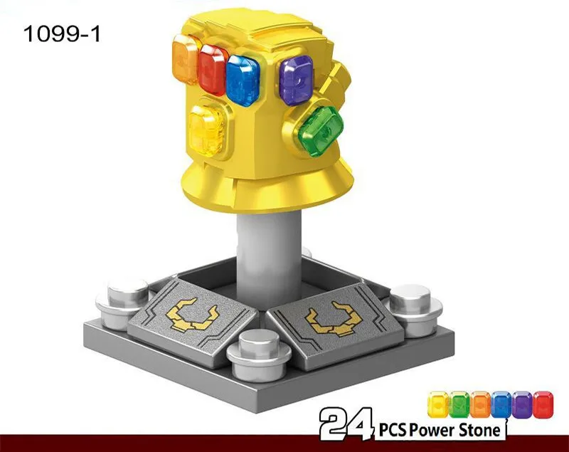 

20pcs Super Heroe Marvel Avengers Infinity War Thanos Infinity Gauntlet With 24pcs Power stones LegoingS Building Blocks Toys