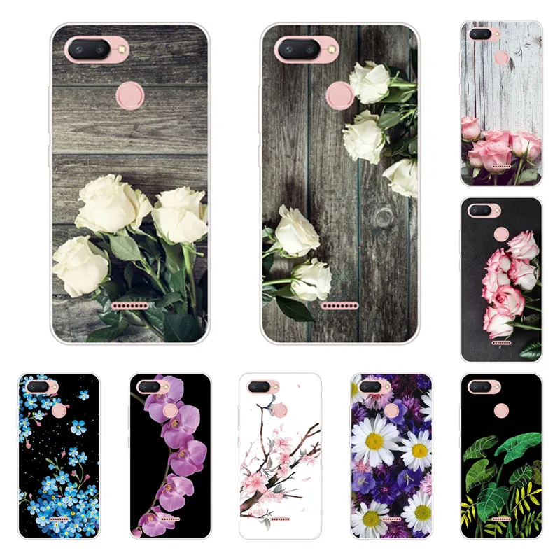 xiaomi redmi 6 Case Silicon Popular flowers Painting Soft TPU Back Cover for Protect Phone cases shell |