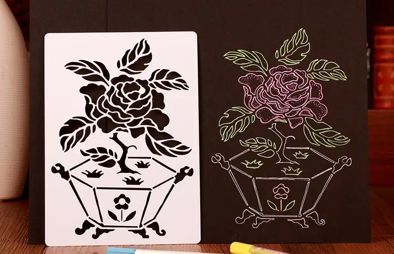DIY Скрапбукинг цветы розы Шаблон для выпечки Кухня отделка торт трафарет спрей Комнатные цветы шаблон Тиснение Папки