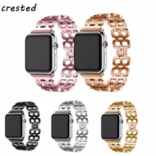 Хохлатый ремешок из нержавеющей стали для Apple Watch, 4 ремешка, 44 мм, 40 мм, correa iwatch, серия 4/3/2/1, 42 мм/38 мм, браслет на запястье