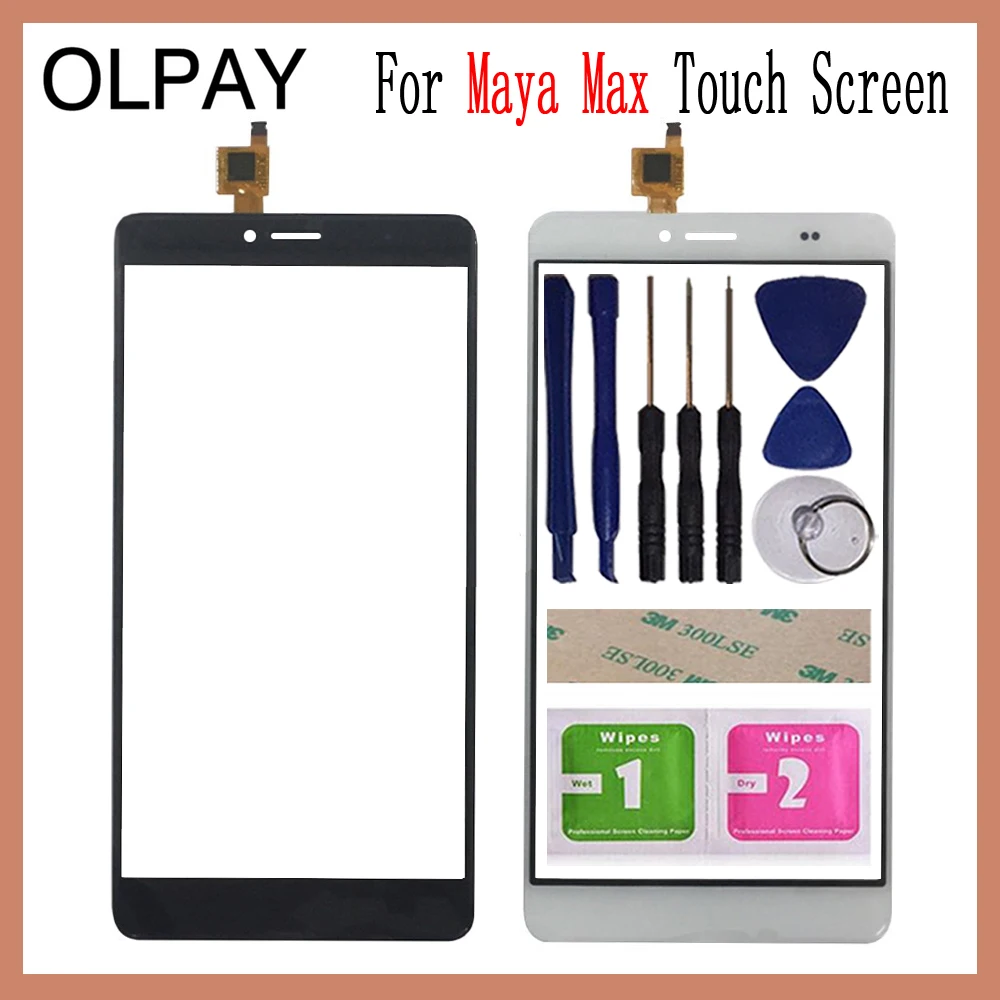 

OLPAY 6.0" Mobile Phone Touch Screen Digitizer For Bluboo Maya Max Touch Glass Sensor Tools Free Adhesive And Wipes