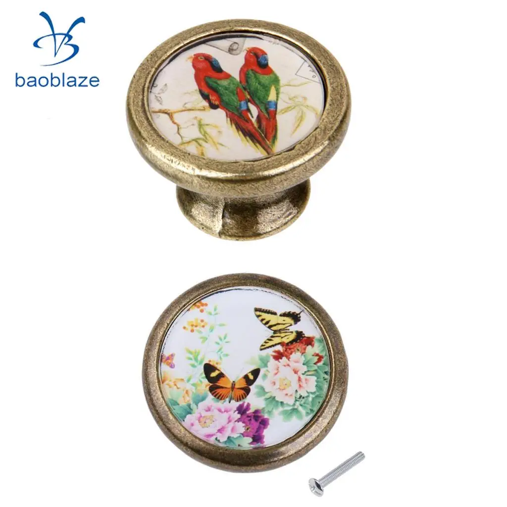 2 Pieces Antique Brass Cabinet Drawer Round Pulls Wardrobe Cabinet Door Cupboard Knob Handle Butterflies + Birds 2 Pieces Antique Brass Cabinet Drawer Round Pulls Wardrobe Cabinet Door Cupboard Knob Handle Butterflies + Birds