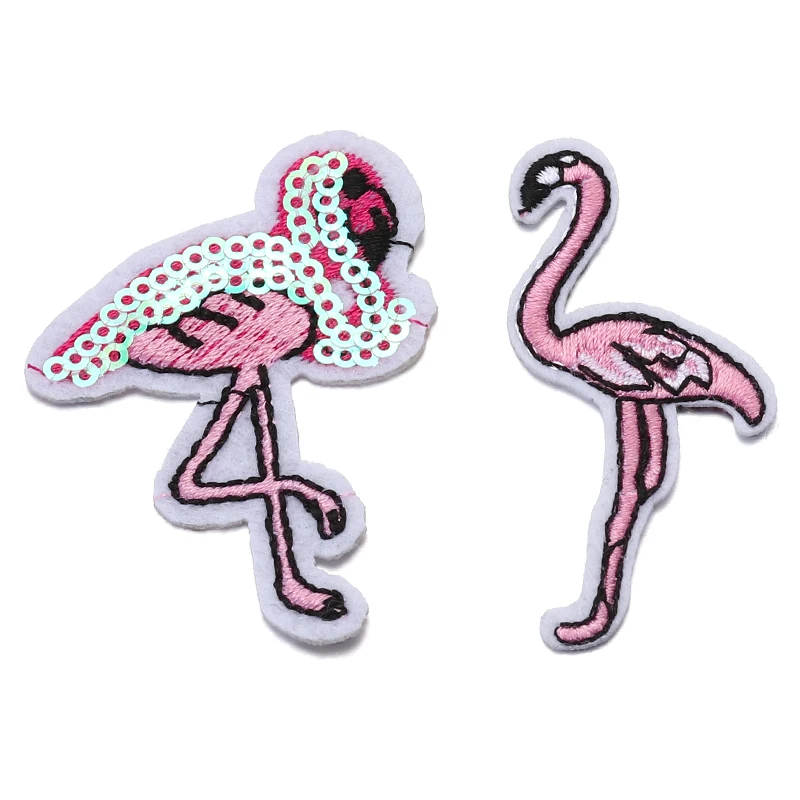 

Flamingo Sequins Patches For clothes Embroidered DIY Apparel Accessories Patches For Clothing Fabric Badges