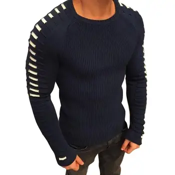 

New 2019 Autumn Casual Men's Sweater O-Neck Striped Slim Fit Knittwear Mens Sweaters Pullovers Pullover Men Pull Homme S-3XL
