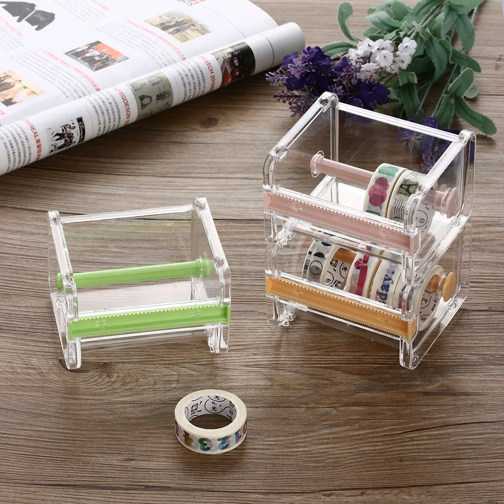 

1PC 2018 New Desktop Washi Tape Dispenser Utility Knife Tape Cutter Dispenser Masking Tape Holder School Office Supplies