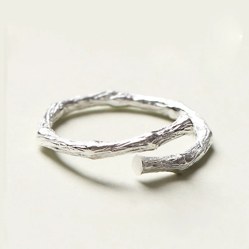 

Simple Silver Color Branches rings for women made by copper size adjustable Fashion Dry Branches rings as lady gift rings