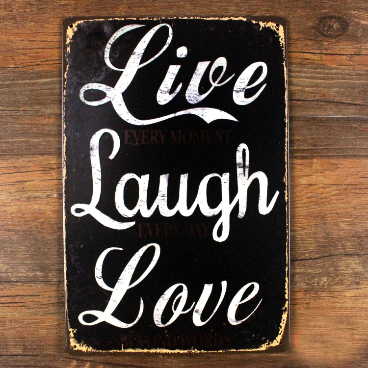 Live laugh Love Ретро Металл живопись Олово Войти украшения стены бар паб кафе настенная доска гладить ремесла плакат старинные плиты 20x30 см