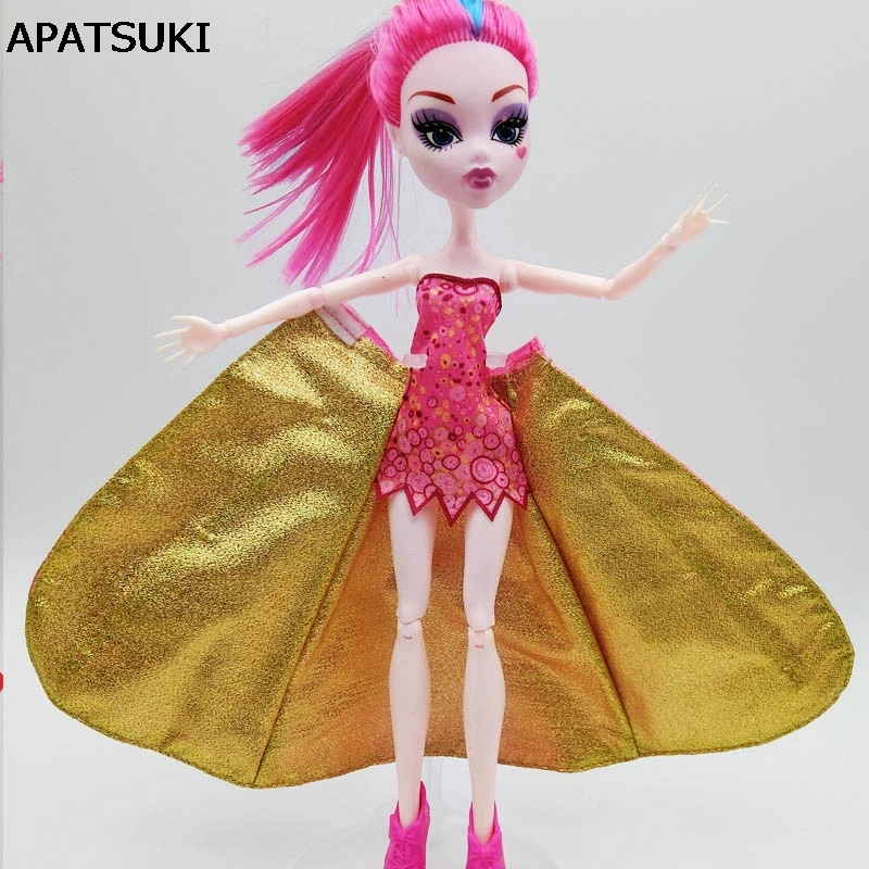 Розовое праздничное платье для куклы Monster High, большое свадебное платье, летние платья, платья, Одежда для куклы Monster High