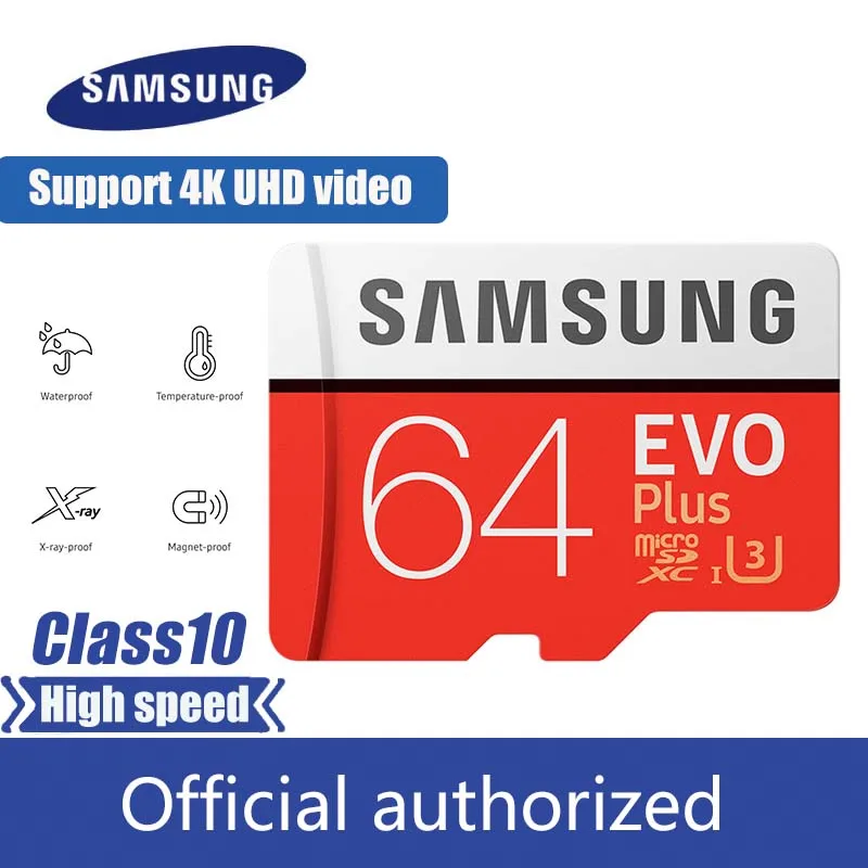 Купить Samsung EVO PLUS Micro sd карта 32 ГБ, 64 ГБ и 128 ГБ 256 GB карты памяти UHS I 100 м с Class10 U3 TF карты SDHC SDXC с card reader