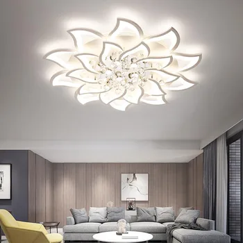 

New Arrival Crystal Modern Led Chandelier For Living Room Bedroom Study Room lustre plafonnier White Chandelier avize