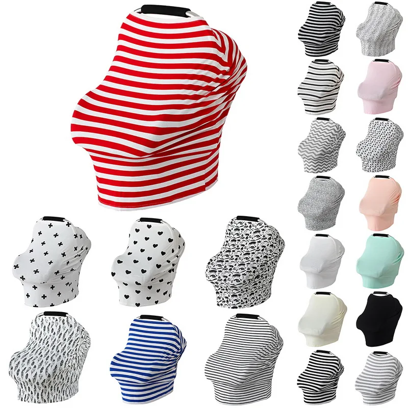 

Oeak Baby Car Seat Cover Canopy Nursing Cover Multi-Use Stretchy Infinity Scarf Breastfeeding Shopping Cart Cover Baby Car Seat