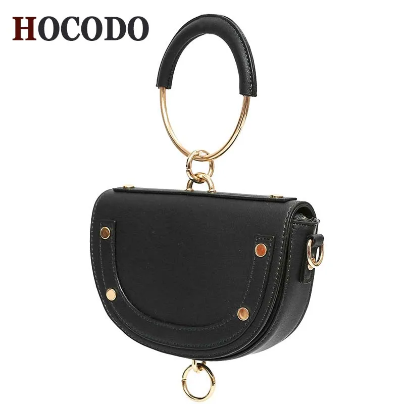 HOCODO جديد بسيط السرج حقيبة جودة حقيبة يد فاخرة Crossbody حقائب للنساء 2018 الأزياء البسيطة حقيبة كتف حلقة هوب يد