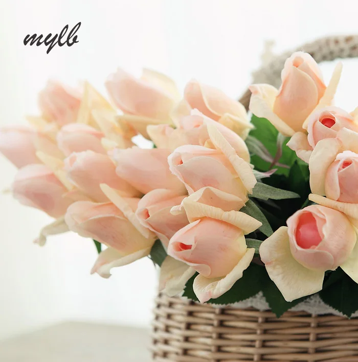 

mylb 11pcs/Lot Fresh rose Artificial Flowers Real Touch rose Flowers Multicolor Home decorations for Wedding Party or Birthday