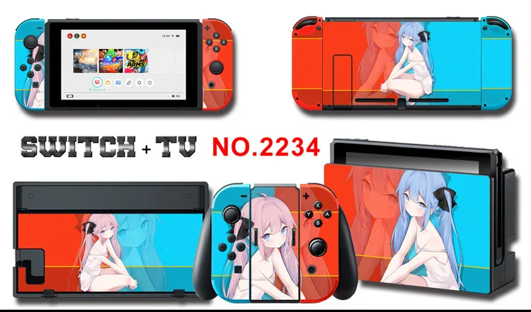 Для nintendo Switch Pain sticker консоль Dock Joy Con полное покрытие цветной бумажной кожи Закаленное стекло протектор экрана от 2000-2305