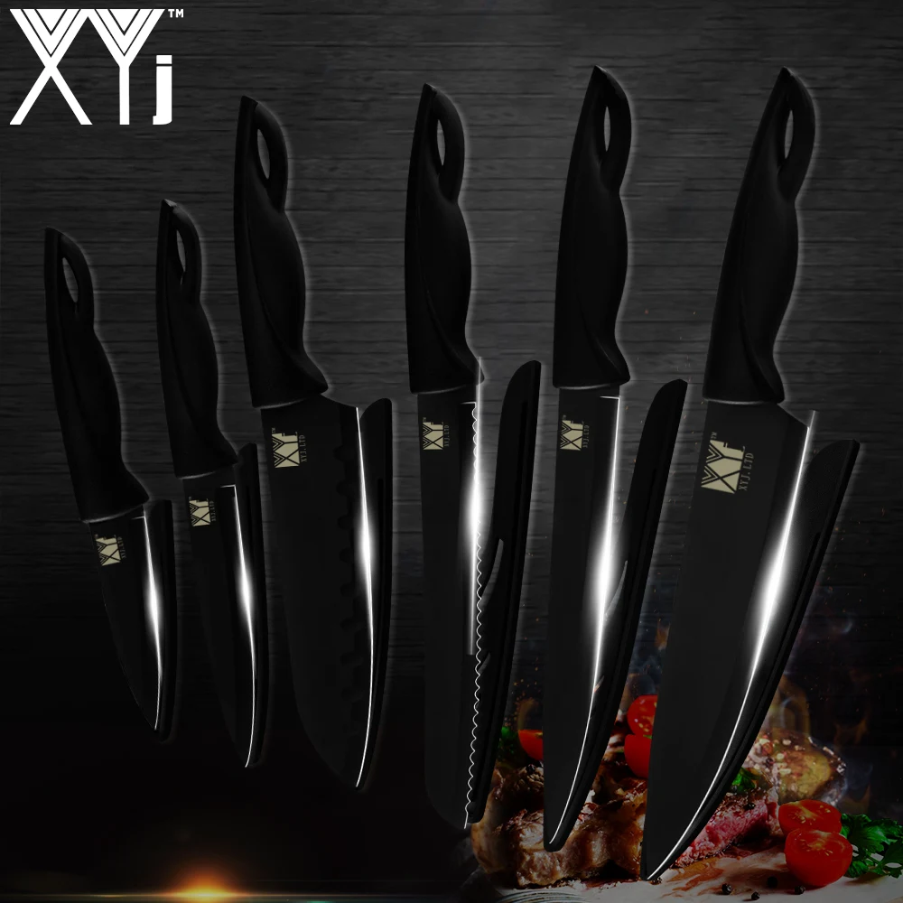 XYj немецкая кухонная утварь из нержавеющей стали нож шеф повара Santoku утилита для