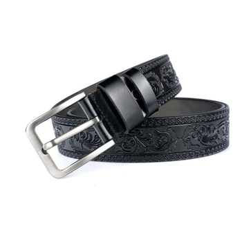 

2019 new luxury genuine leather belt for men cowskin