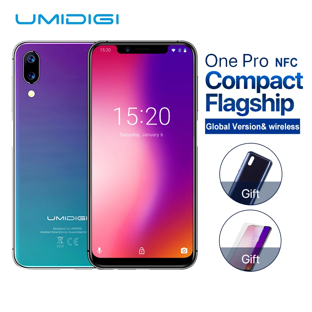 UMIDIGI One Pro Глобальный Band 5 9 &quotAndroid 8 1 мобильный телефон беспроводной зарядки 4 ГБ 64
