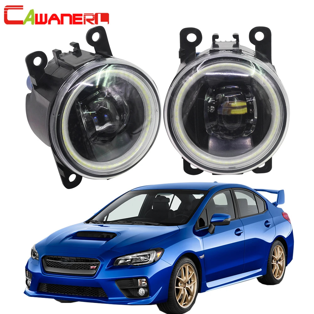 Cawanerl 2 Pieces Car LED Bulb 4000LM Fog Light Angel Eye Daytime Running Light DRL 12V