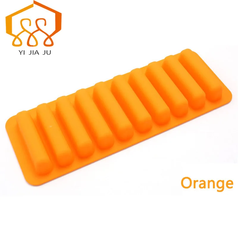 

1PCS Finger Biscuit 10-Hole Mold Cake Tools Kitchen Bakeware Silicone Non-Stick Cylindrical Silicon Ice Lattice