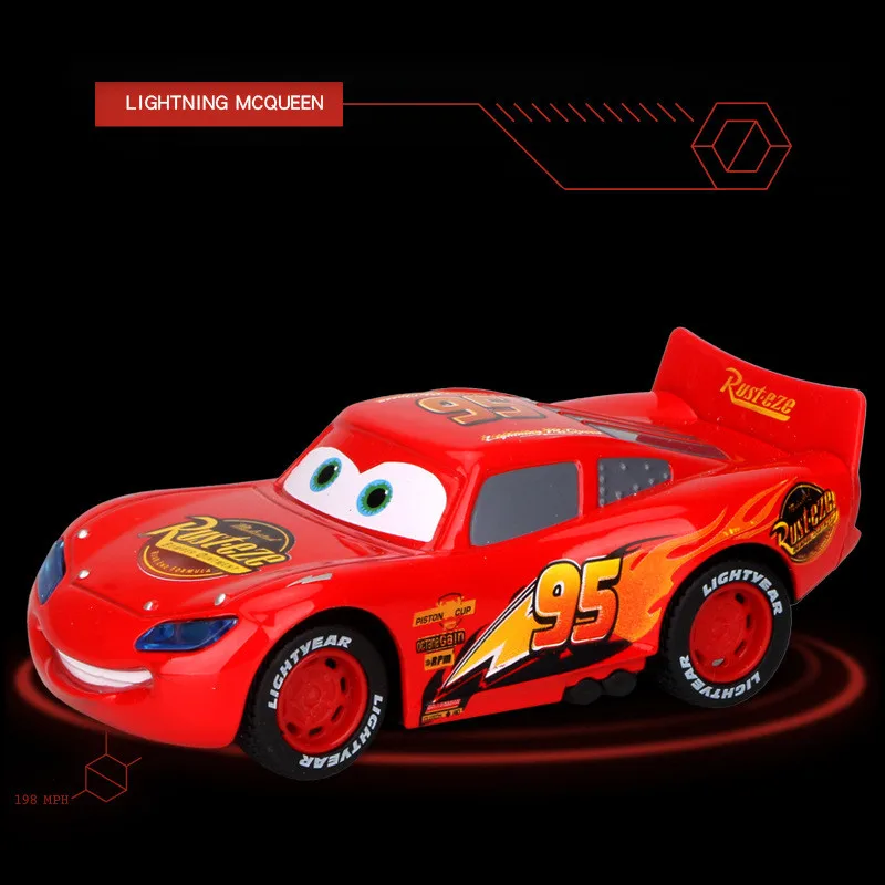 Pixar тачки 3 игрушки Молния Маккуин Джексон шторм оттягивающий мигающий
