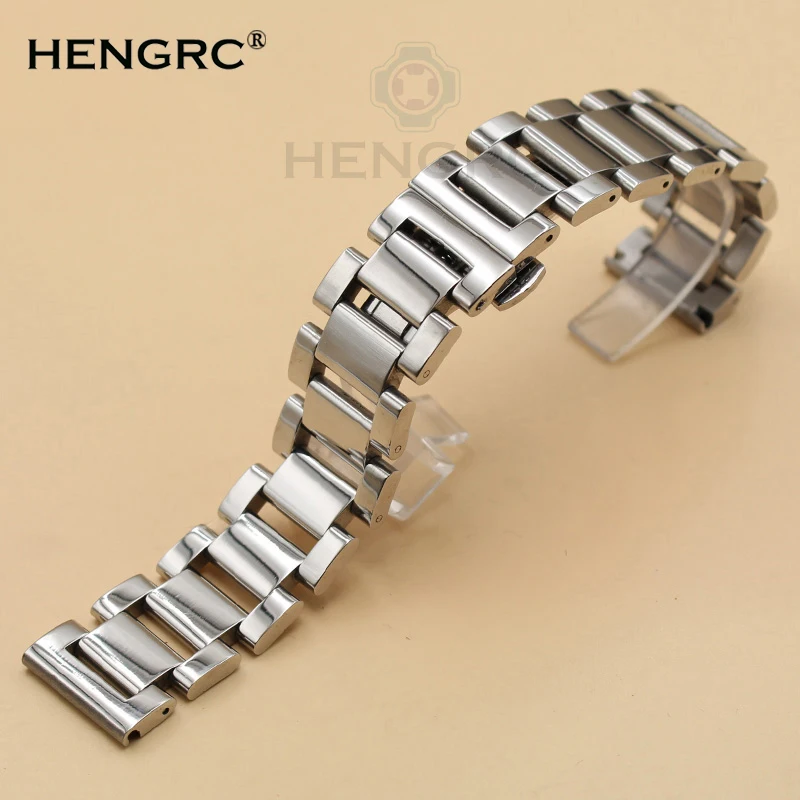 Браслет для наручных часов из нержавеющей стали, 18 мм, 20 мм, 22 мм, металлический женский модный полированный ремешок для часов, мужские часы, аксессуары для часов