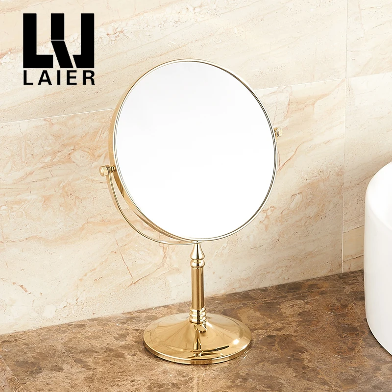 gold magnifying makeup mirror