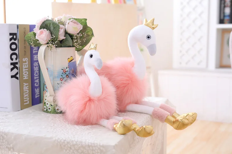 20 Вт, 30 см Лебедь плюшевые игрушки, забавные Фламинго Кукла Плюшевая Игрушка-животное кукла балет Лебединое с украшением в виде короны для