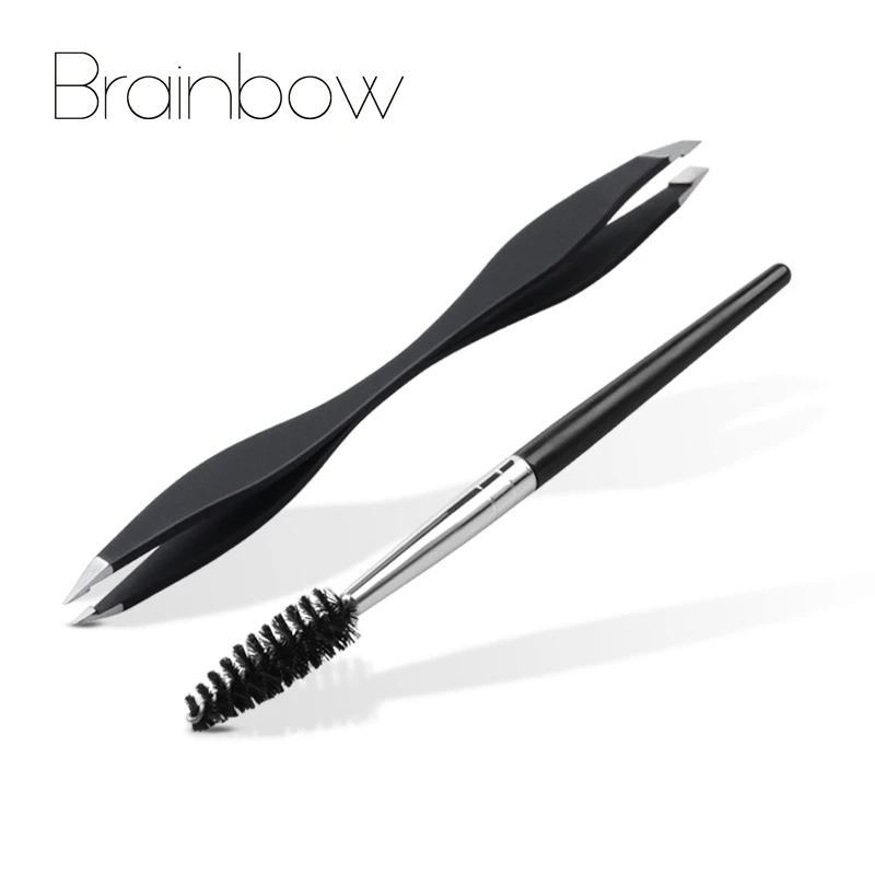 Brainbow 2pcs/Pack Eyes Makeup Tools Set&Kit Double Ends Eyebrow Tweezer Hair Remover Eyebrow Makeup Brush Eyes Beauty Essential Brainbow 2pcs/Pack Eyes Makeup Tools Set&Kit Double Ends Eyebrow Tweezer Hair Remover Eyebrow Makeup Brush Eyes Beauty Essential