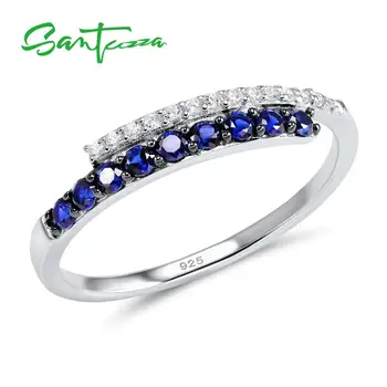 

SANTUZZA Silver Ring For Women 925 Sterling Silver Fashion Round Rings for Women 2017 Cubic Zirconia Ringen Party Jewelry