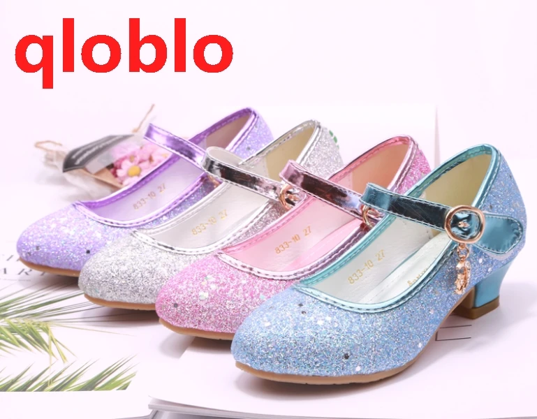 qloblo Kids Girls Wedding Shoes Children Princess Sandals High Heels Dress Shoes Shoes For Girls