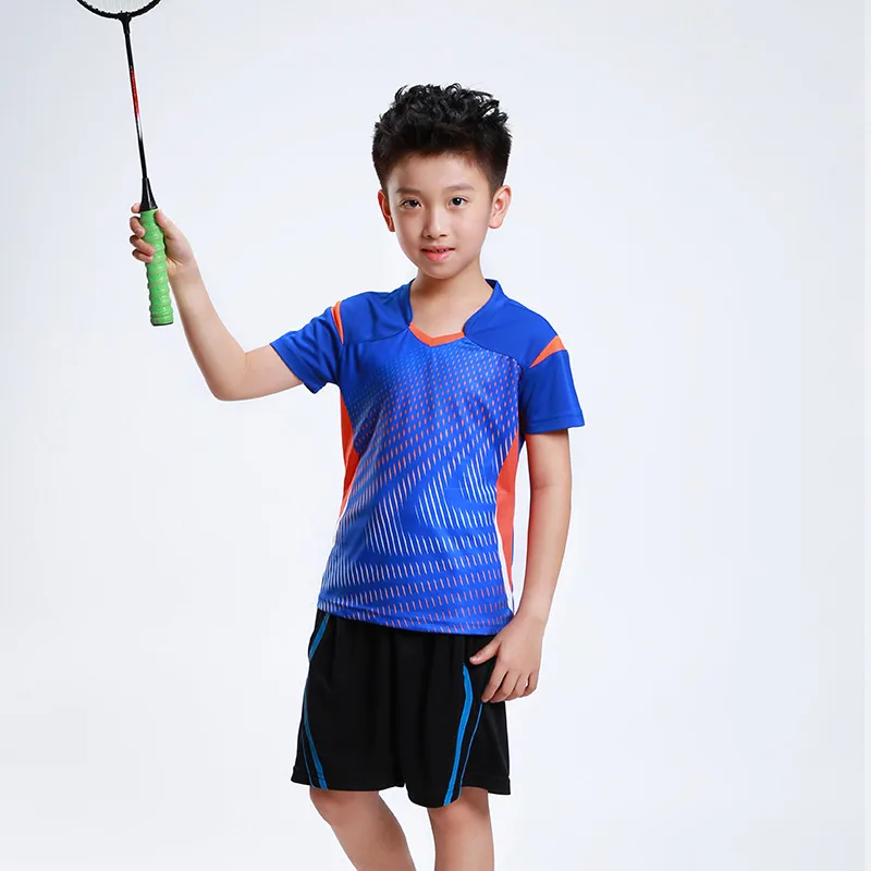Новая быстросохнущая детская одежда для бадминтона Спортивный Теннисный костюм для мальчиков и девочек Детский комплект для бадминтона детский Теннисный костюм AF006 - Цвет: Child 1 set