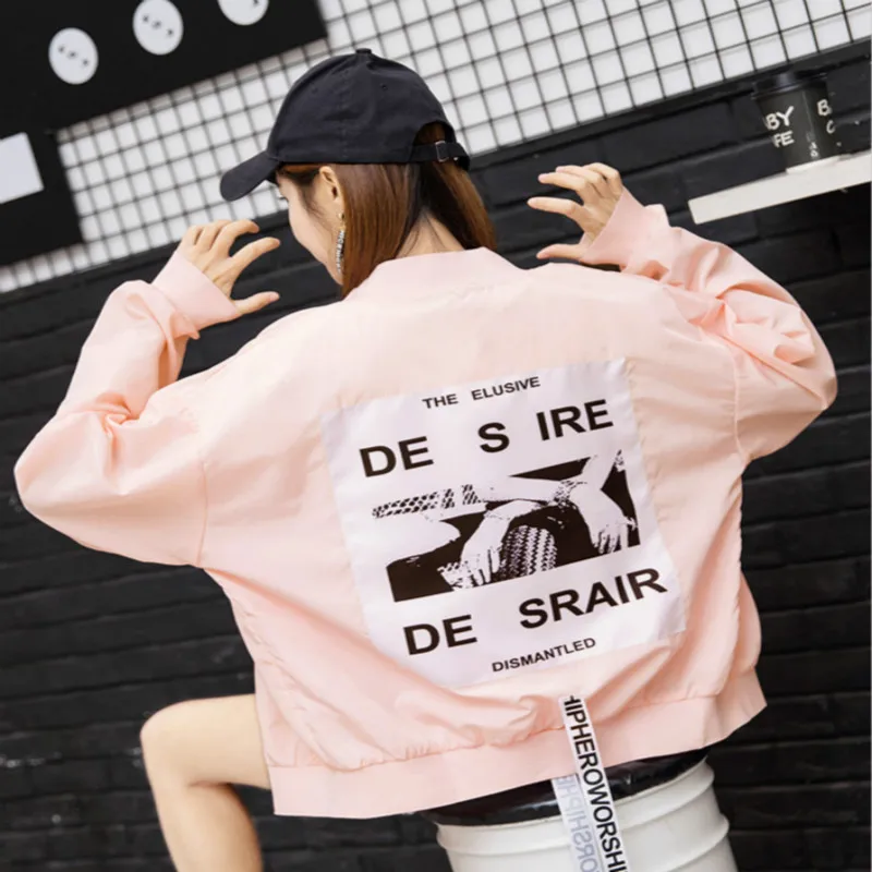 

Fannic Autumn Loose Large Size Female Windbreaker Jacket Harajuku Bomber Jacket Student BF Coat Oversize Jacket Basic Coats