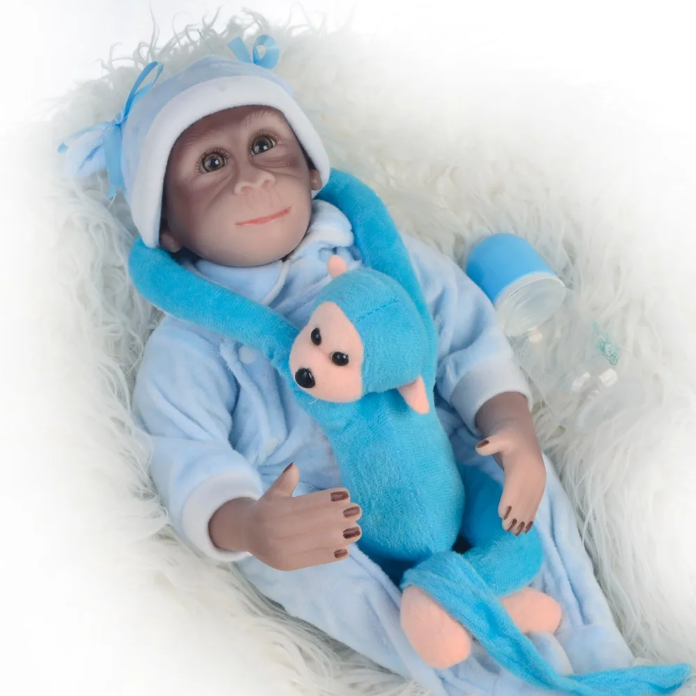 Симпатичные 46 см Реалистичная обезьяна Reborn Младенцы Мягкие силиконовые Reborn Baby тканевые куклы модные Девочки Мальчик День рождения bebes