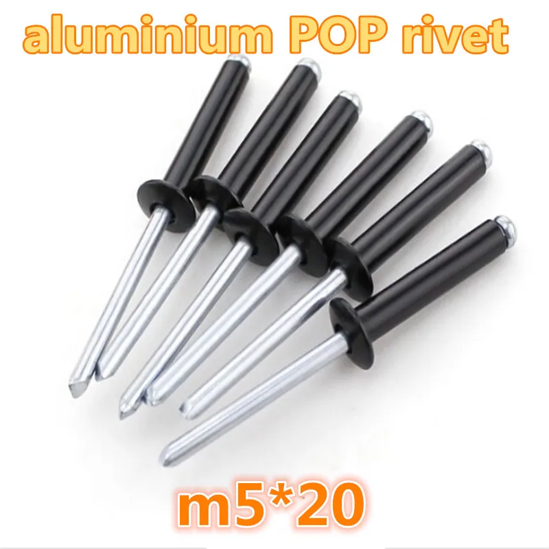 100pcs m5*20 black aluminum pop rivet blind rivetpop rivetsaluminum
